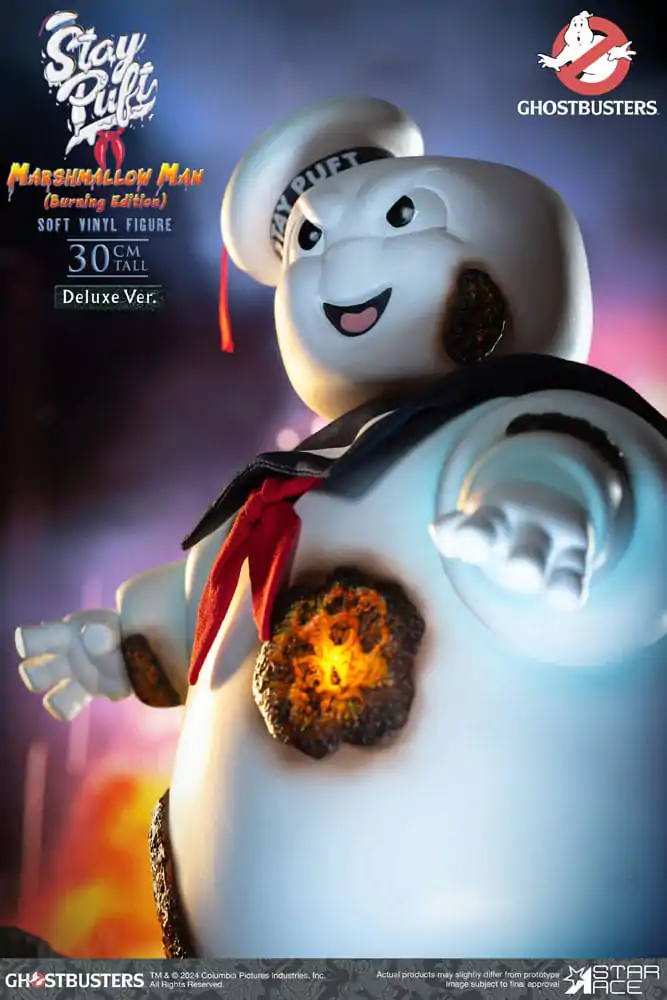 Statuie din vinil moale Ghostbusters Stay Puft Marshmallow Man Burnign Edition Deluxe Version 30 cm poza produsului