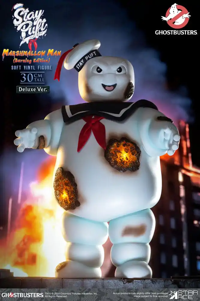 Statuie din vinil moale Ghostbusters Stay Puft Marshmallow Man Burnign Edition Deluxe Version 30 cm poza produsului