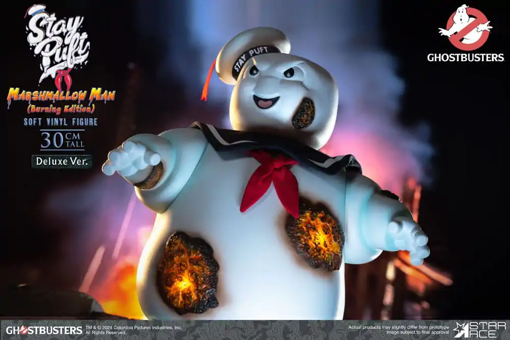 Statuie din vinil moale Ghostbusters Stay Puft Marshmallow Man Burnign Edition Deluxe Version 30 cm poza produsului