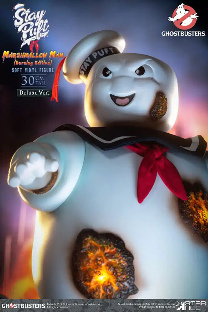 Statuie din vinil moale Ghostbusters Stay Puft Marshmallow Man Burnign Edition Deluxe Version 30 cm poza produsului