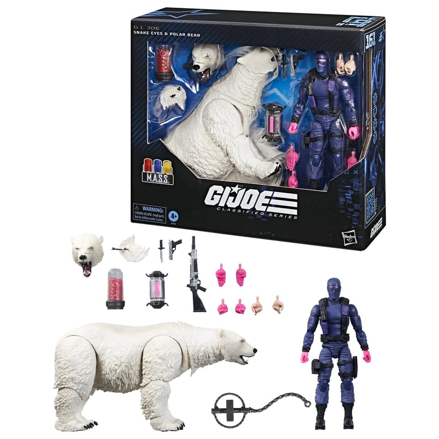 Figura de actiune GI Joe Classified Series Snake Eyes cu Polar Bear 15 cm poza produsului