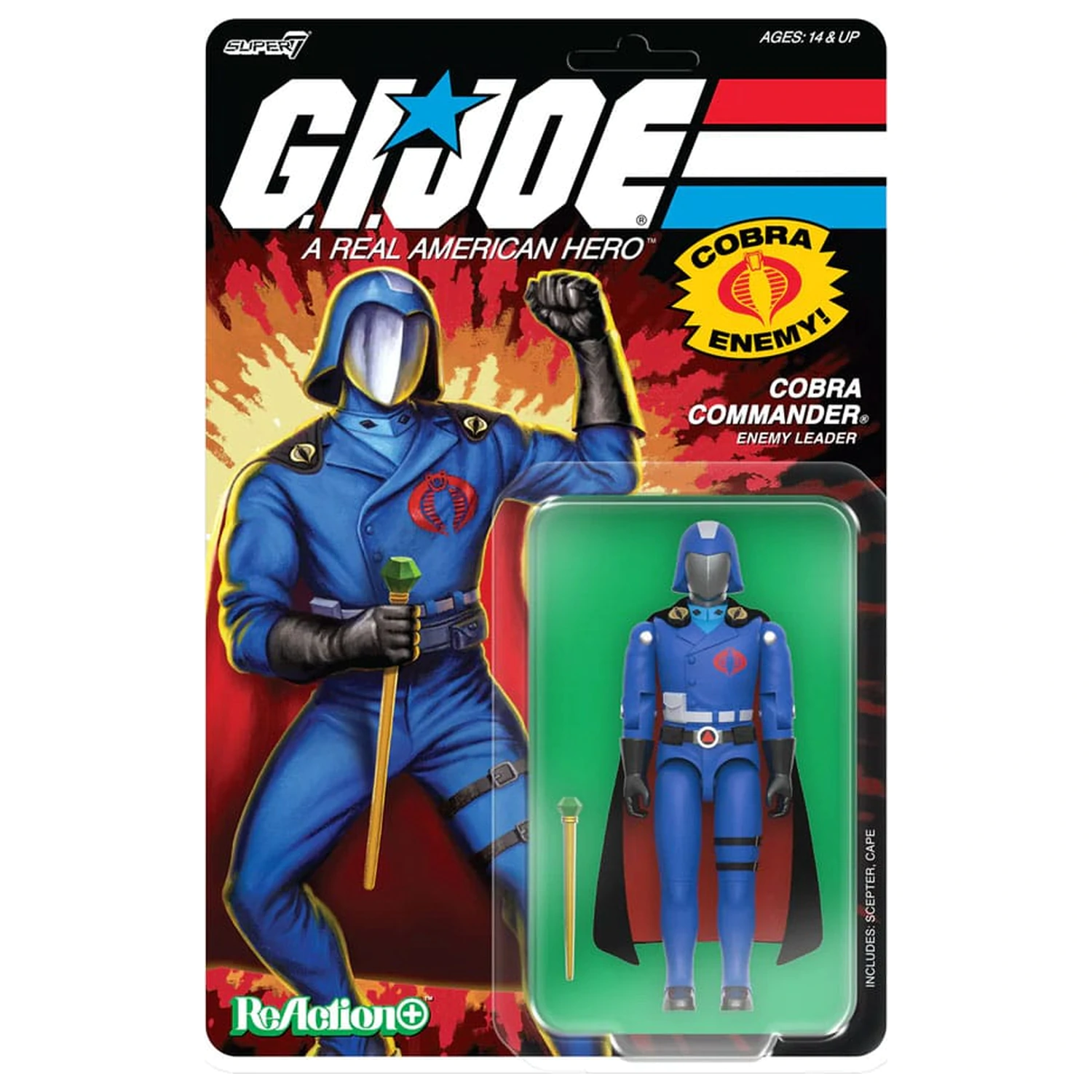 GI Joe ReAction+ Action Figure Wave 06 Cobra Commander (Movie, Black Cape) 10 cm poza produsului