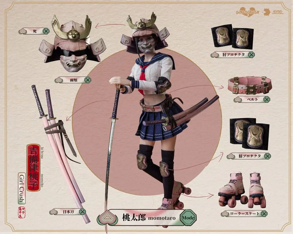 Figurină de acțiune Girl Crush 1/6 Kibitsu Momoko 30 cm poza produsului