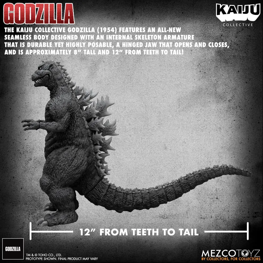 Godzilla (1954) Kaiju Collective Figurina Acțiune Godzilla - Black & White Edition 20 cm poza produsului