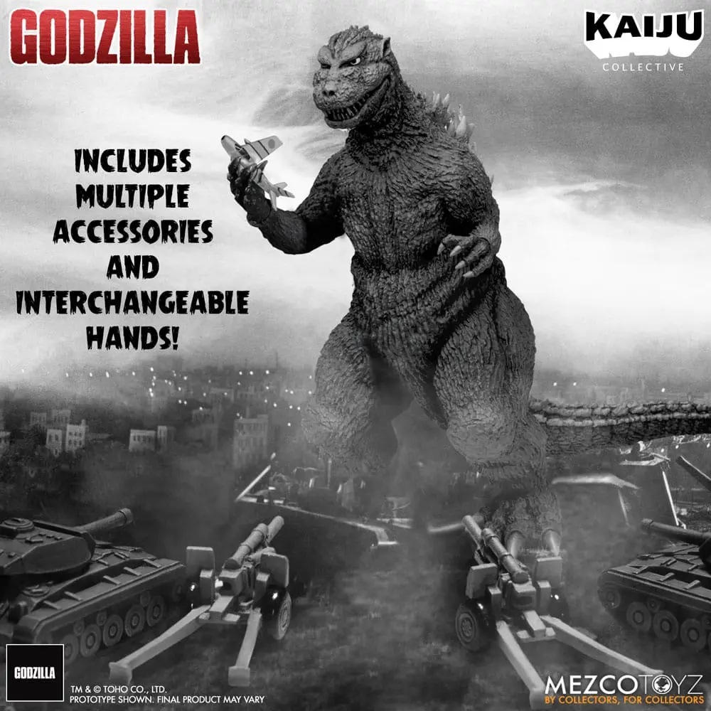 Godzilla (1954) Kaiju Collective Figurina Acțiune Godzilla - Black & White Edition 20 cm poza produsului