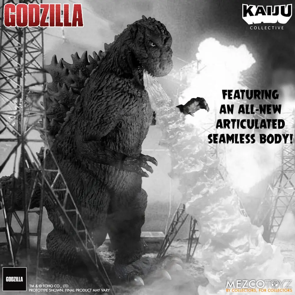 Godzilla (1954) Kaiju Collective Figurina Acțiune Godzilla - Black & White Edition 20 cm poza produsului