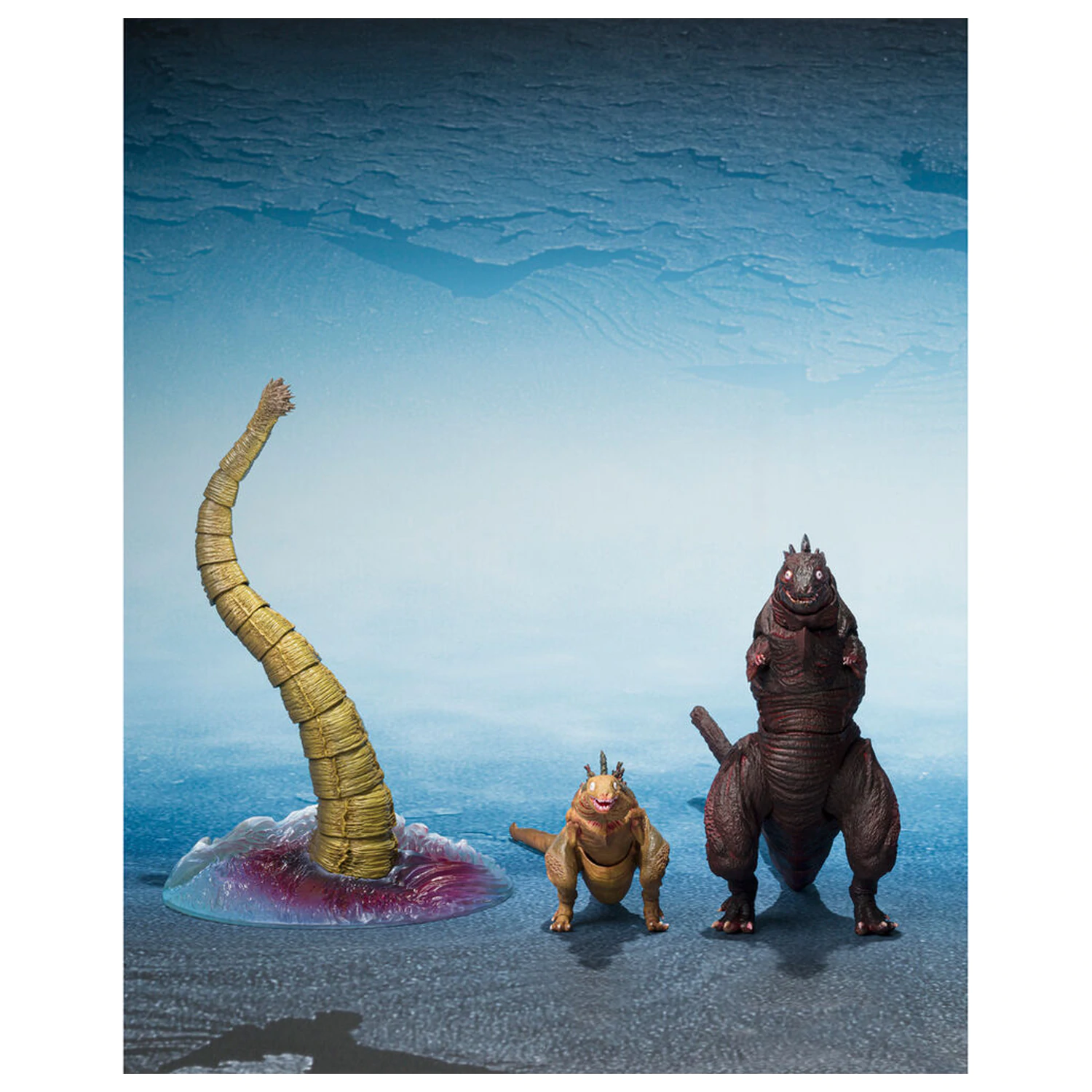 Godzilla The Second Form & Third Form & Giant Unidentified Creature S.H. MonsterArts set figurine poza produsului