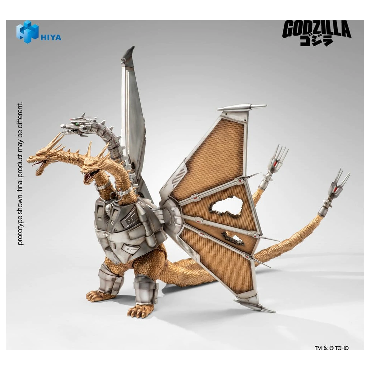 Godzilla vs. King Ghidorah Exquisite Basic Figurina de actiune Battle Damaged Mecha King Ghidorah 33 cm poza produsului