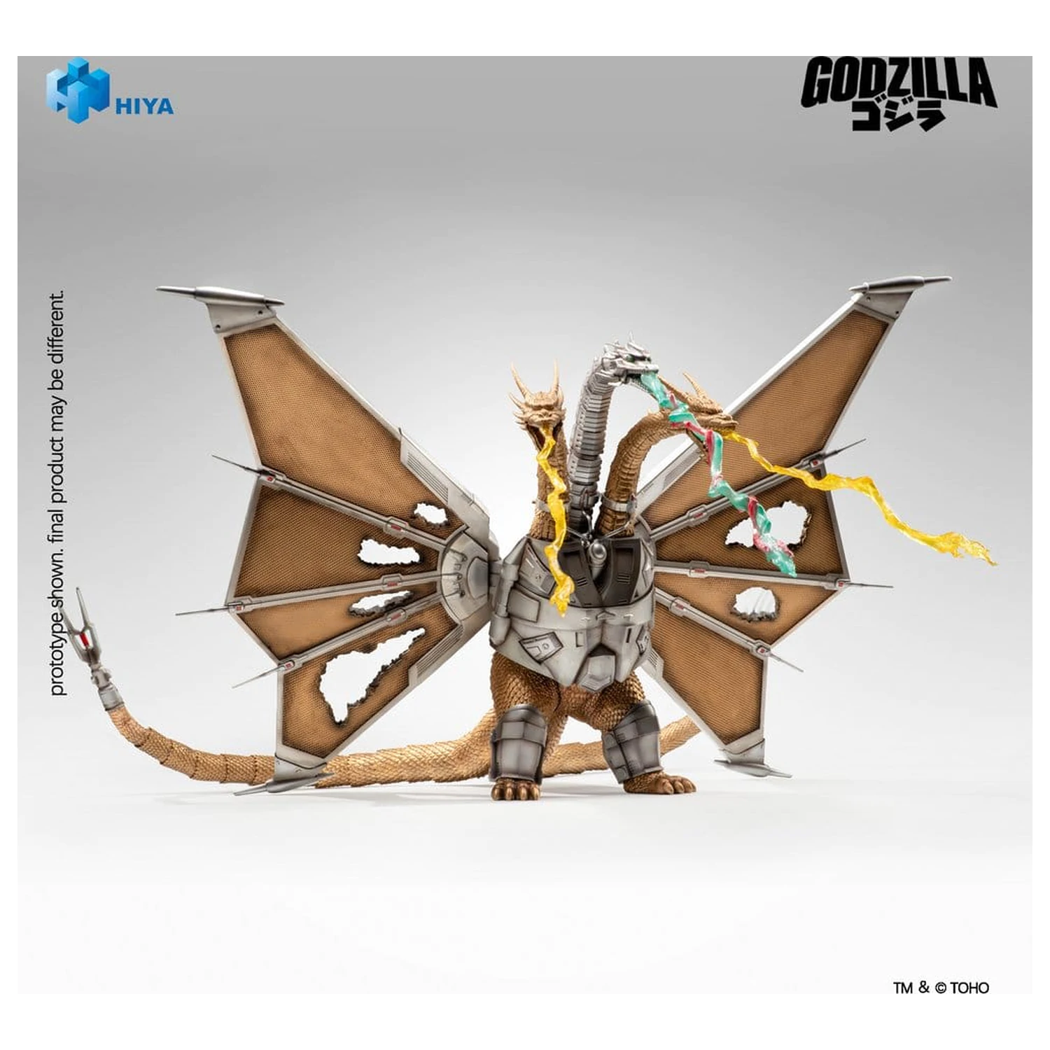 Godzilla vs. King Ghidorah Exquisite Basic Figurina de actiune Battle Damaged Mecha King Ghidorah 33 cm poza produsului