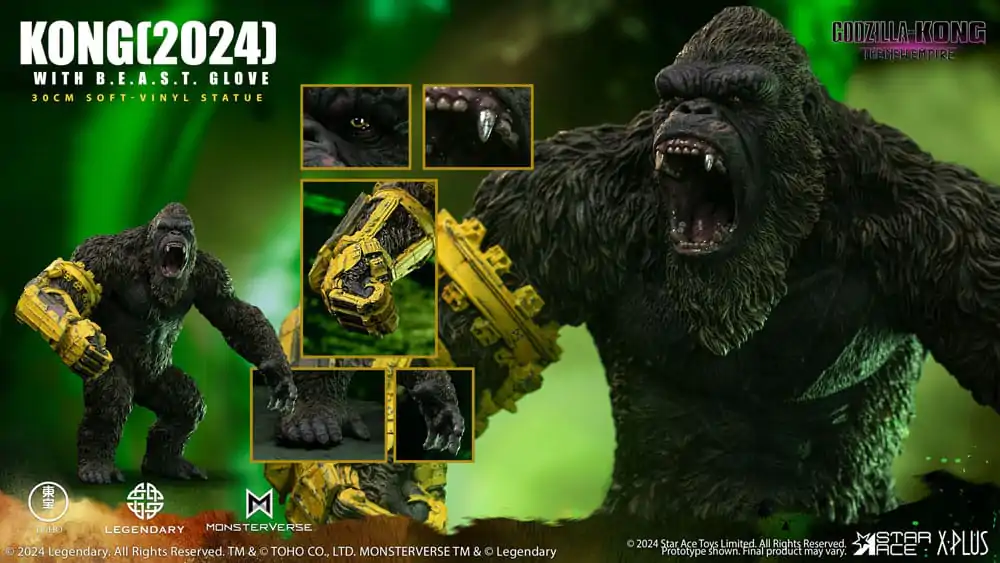 Godzilla vs. Kong: The New Empire Statuie Soft Vinyl Kong cu B.E.A.S.T. Glove 30 cm poza produsului