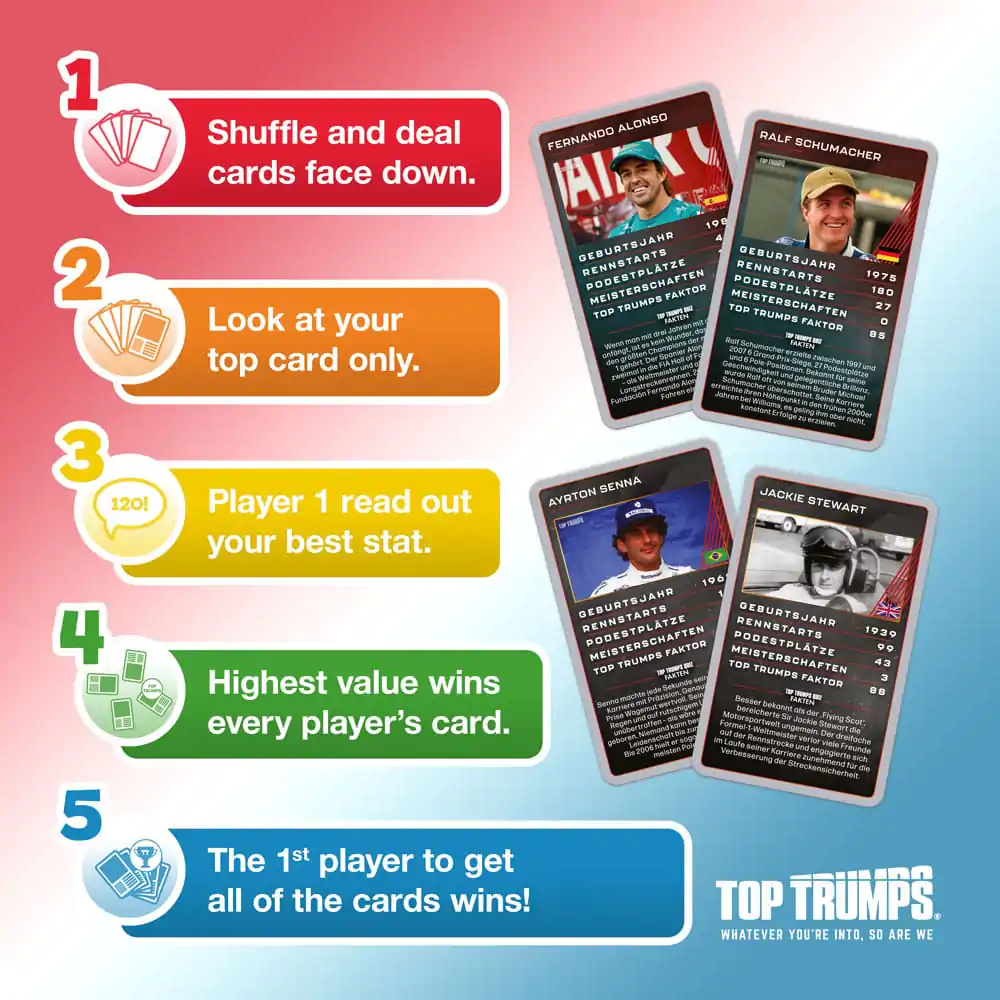 Grand Prix Helden Card Game Top Trumps Collectables Versiunea germană poza produsului