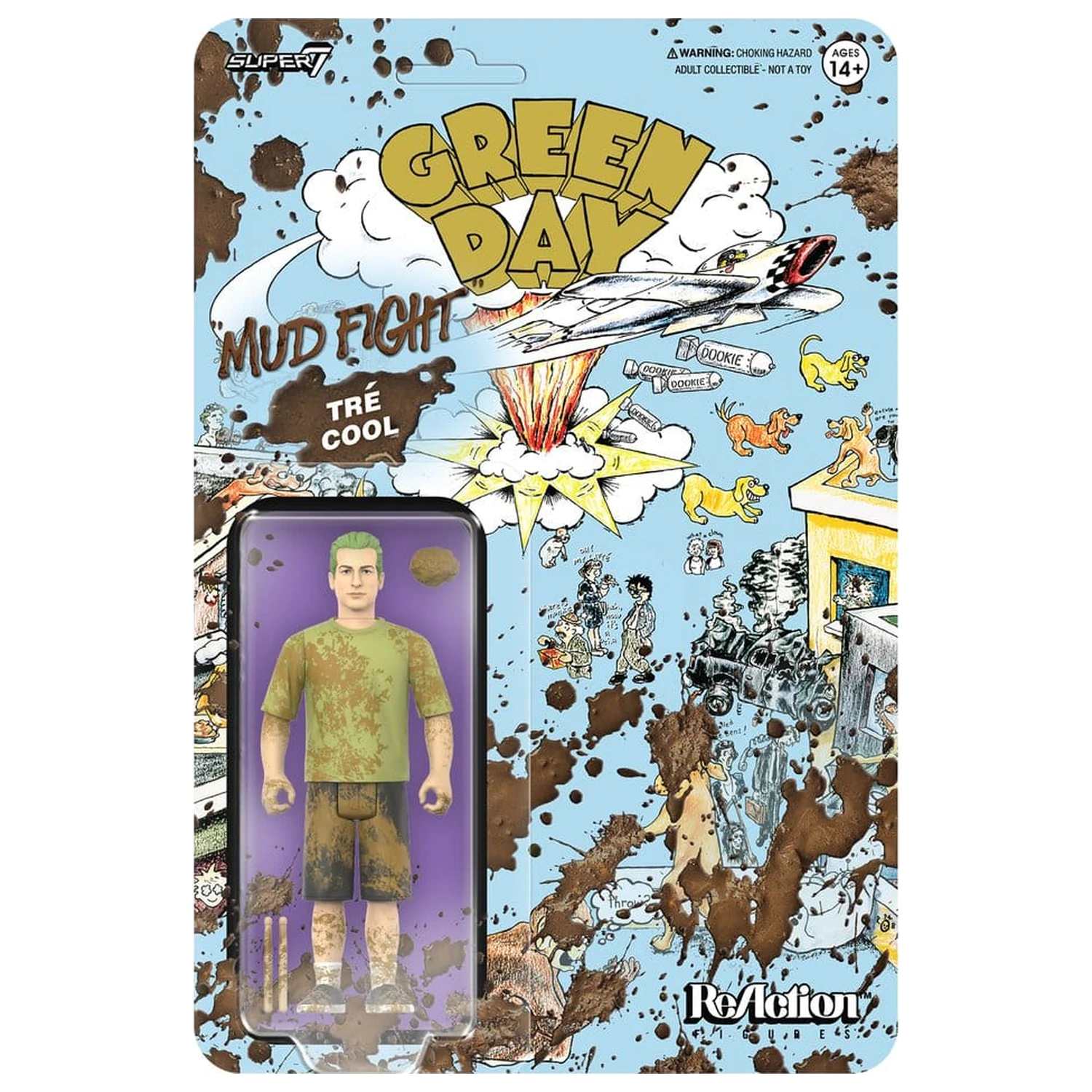 Green Day ReAction Action Figure Wave 01 Tré Cool (Mud Fight) poza produsului