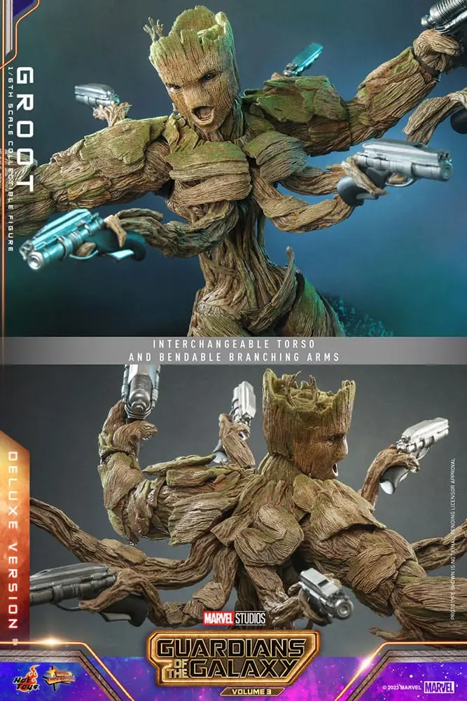 Figurină de acțiune de colecție Guardians of the Galaxy Vol. 3 Movie Masterpiece 1/6 Groot (Deluxe Version) 32 cm poza produsului