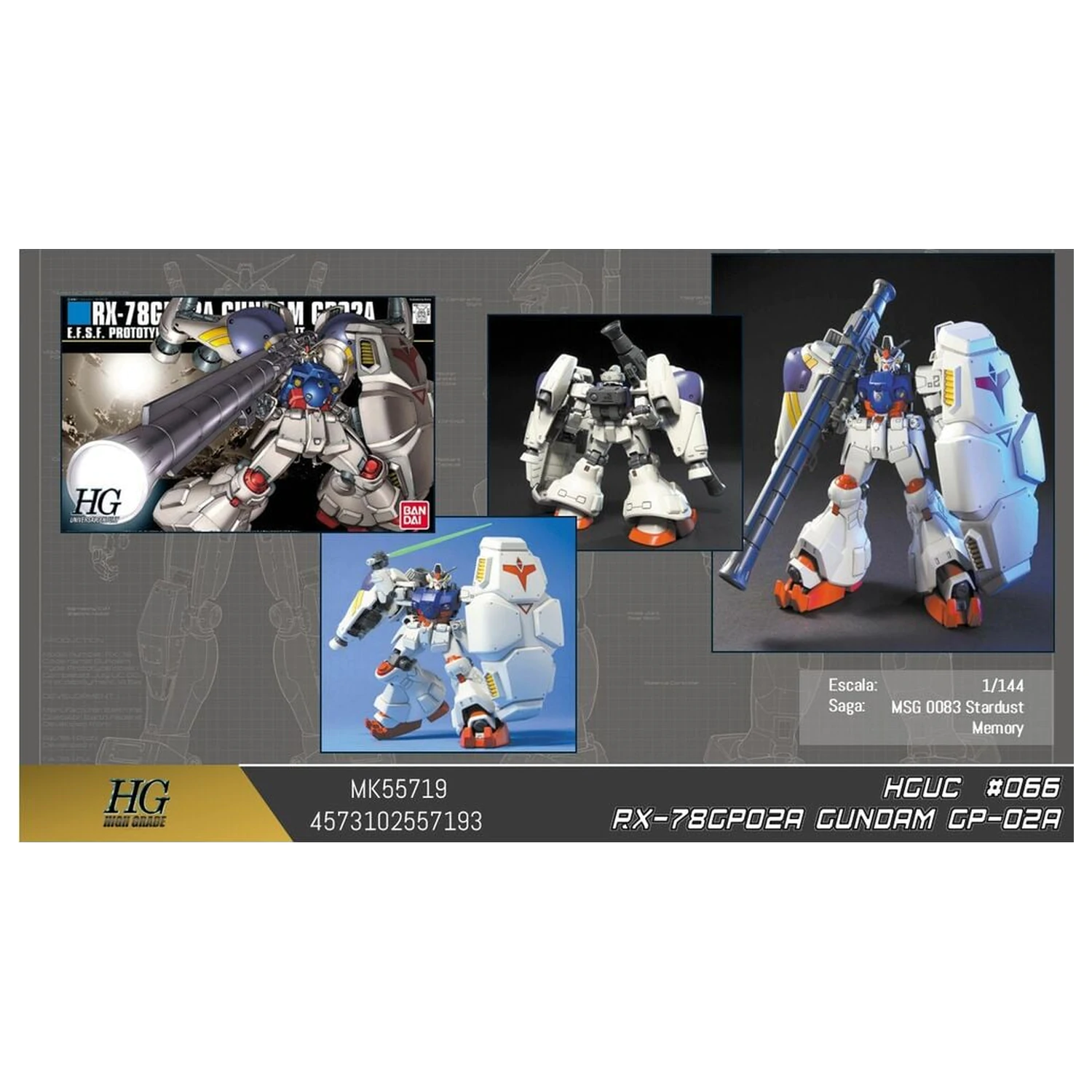Gundam 0083 Stardust Memory RX-78GP02A Gundam Physalis Mobile Suit set model kit HGUC 1/144 poza produsului