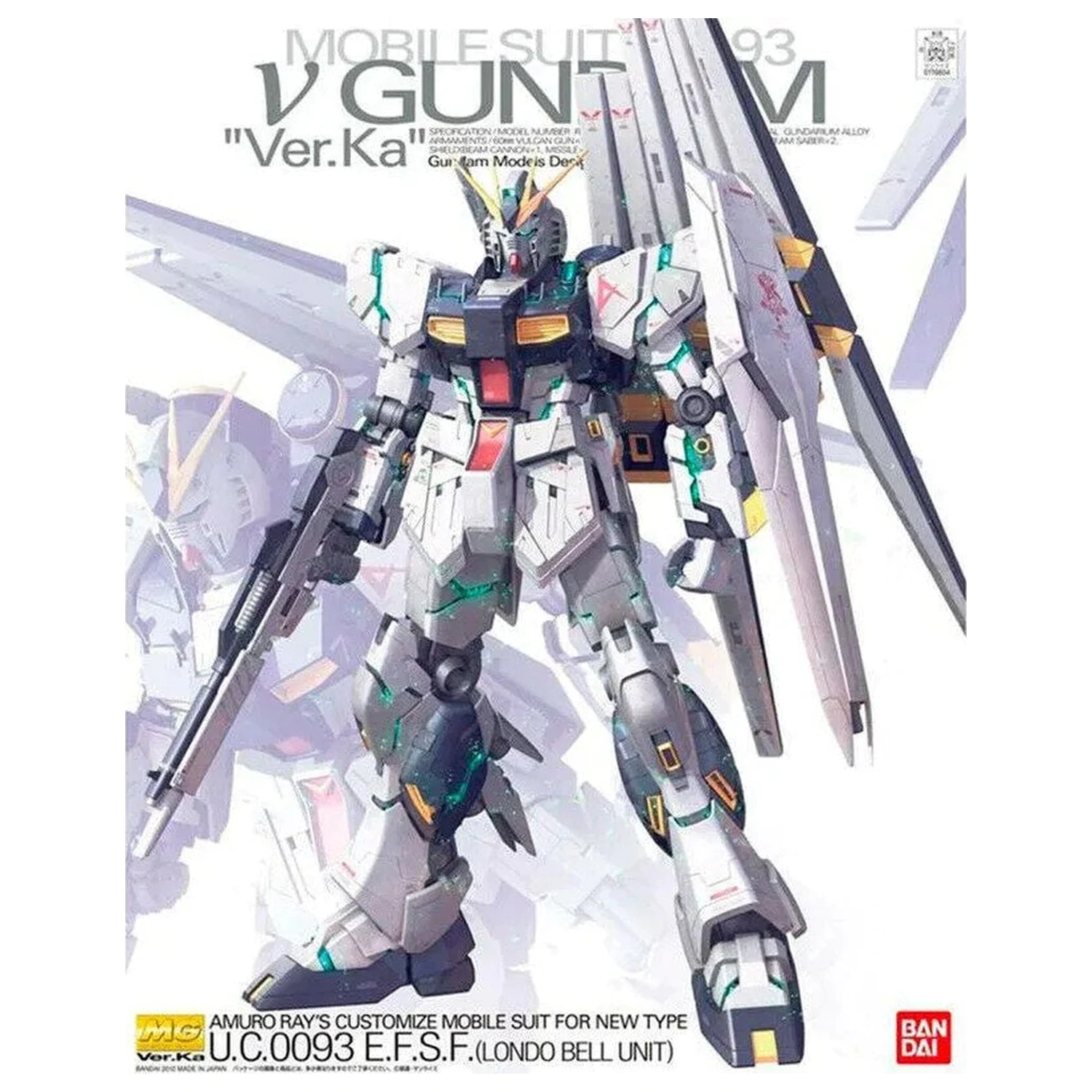 Gundam Char's Counterattack RX-93 Nu Gundam Ver. Ka Mobile Suit trusa de model MG 1/100 poza produsului