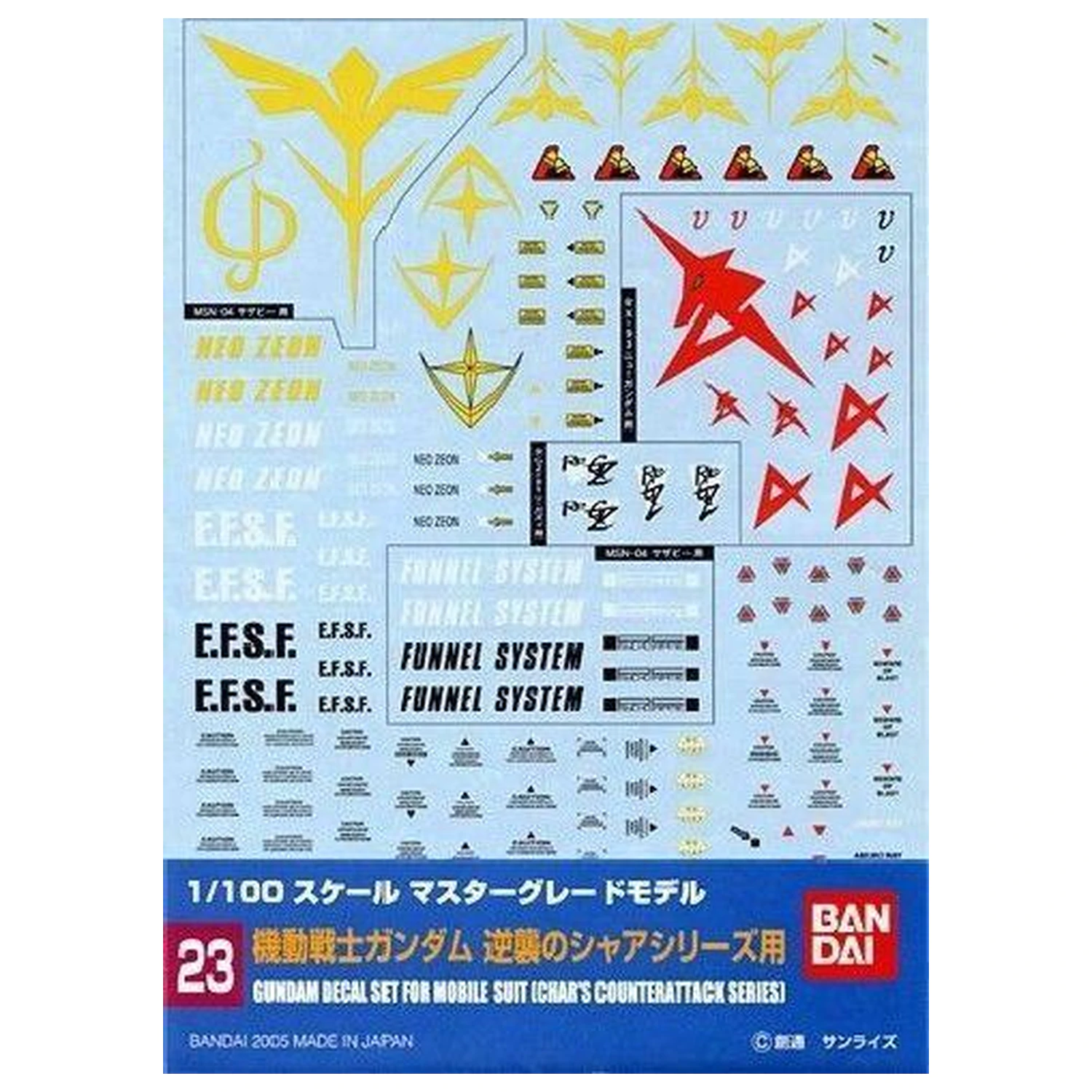 Gundam Decal 023 MG Multiuse Char's Counterattack poza produsului
