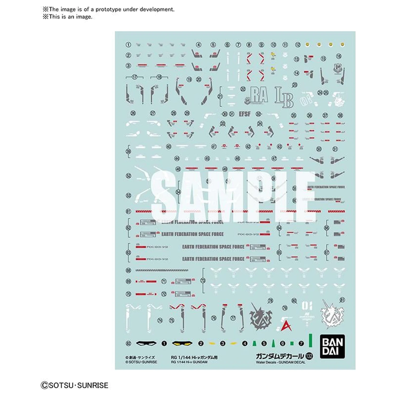 Gundam Decal 132 RG 1/144 Hi-v Gundam Kit Model poza produsului