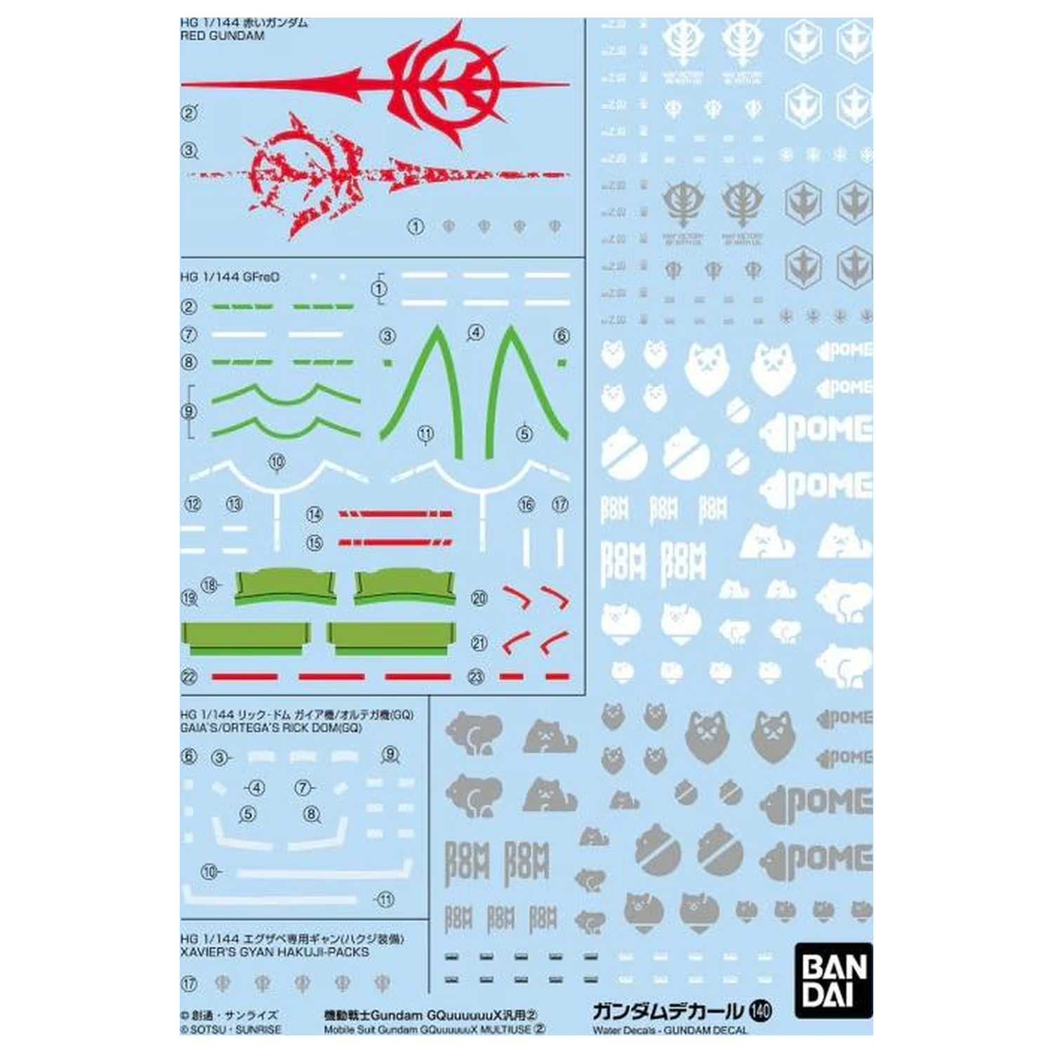 Gundam Decal 140 Gundam GQuuuuuuX 2 kit model poza produsului