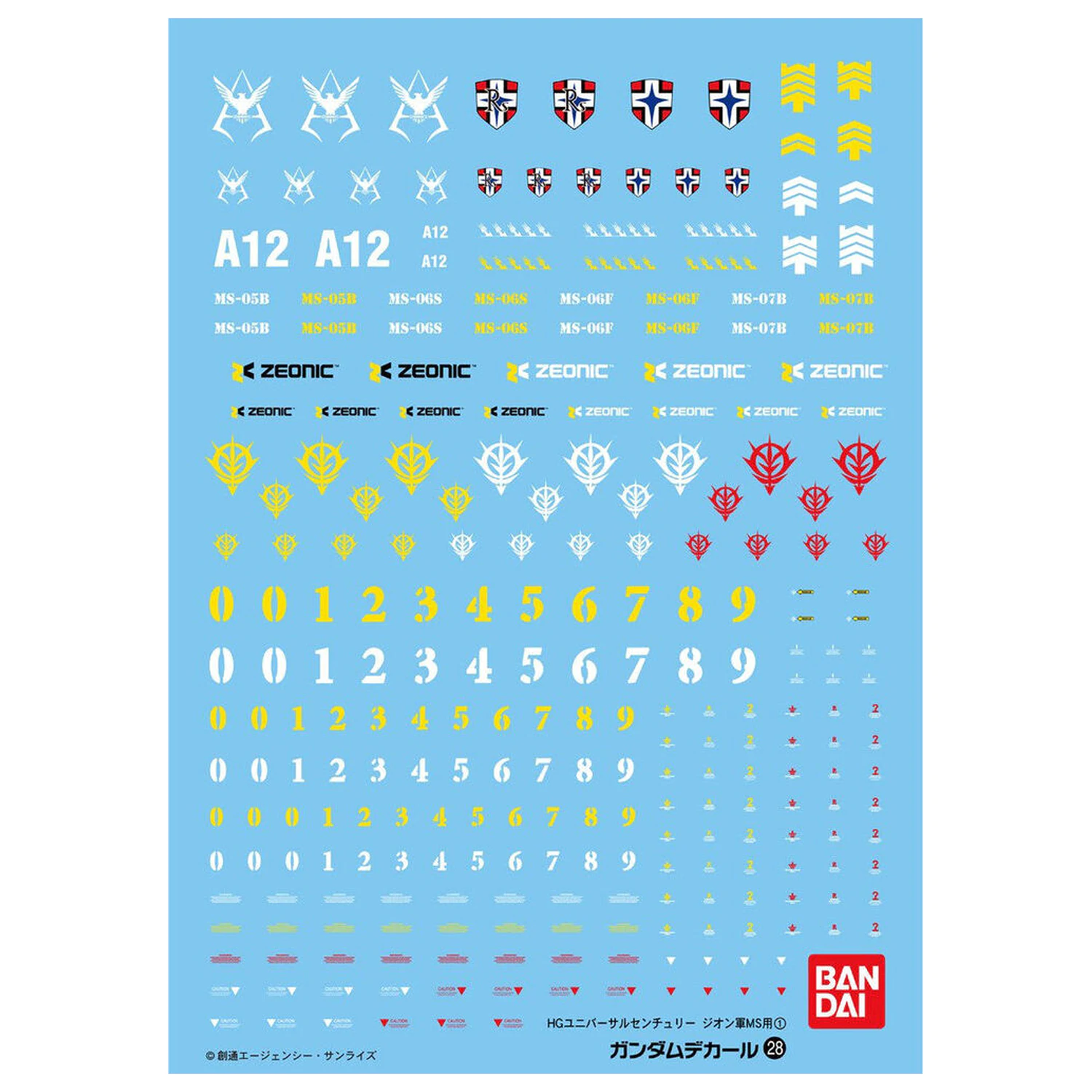 Decalcomanii water-slide Gundam Decal 28 HGUC Zeon MS 1 pachet accesorii kit model poza produsului