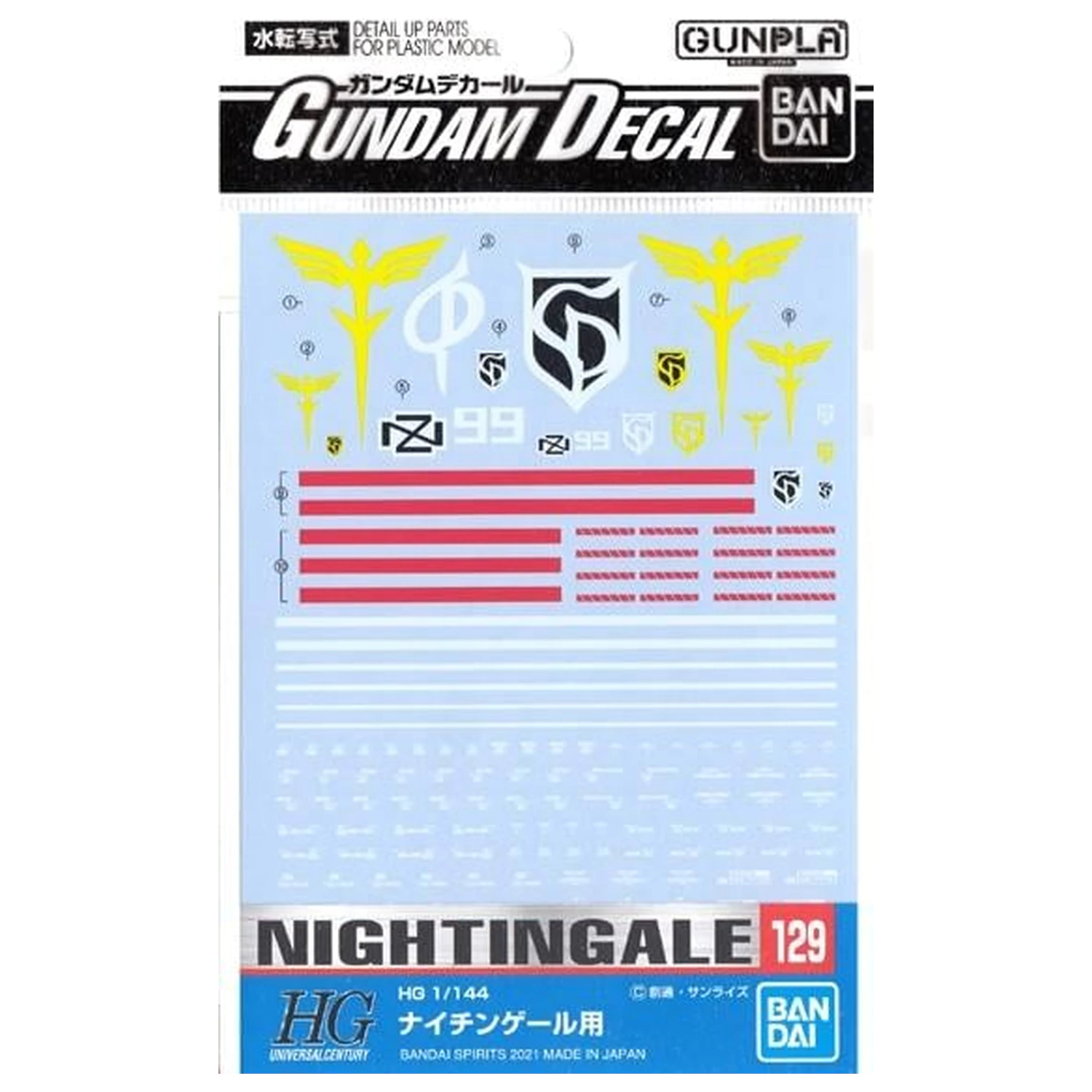 Gundam Gundam Decal 129 HG 1/144 Nightingale Kit model poza produsului