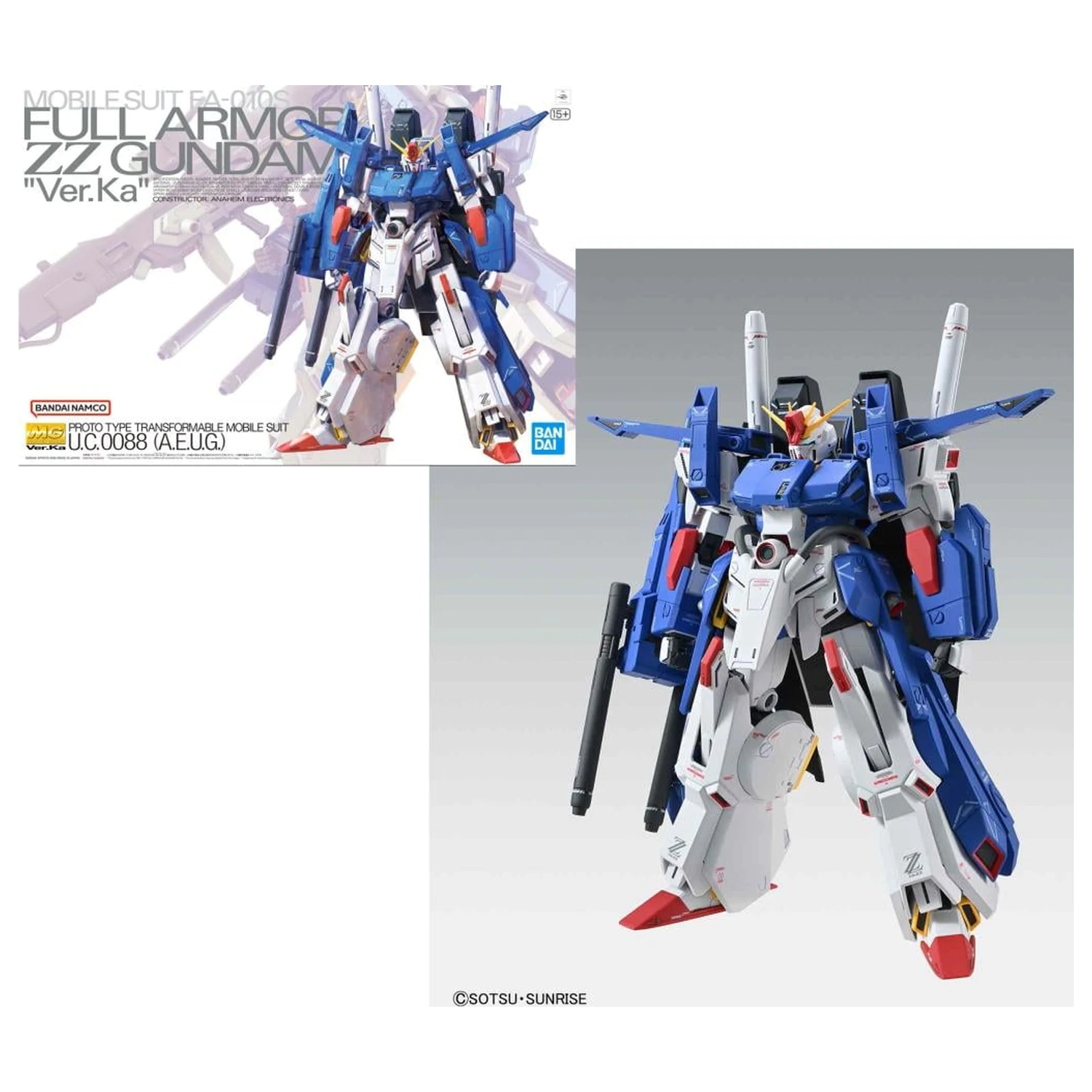 Gundam MG 1/100 Full Armor ZZ Gundam Ver. Ka trusă de model poza produsului
