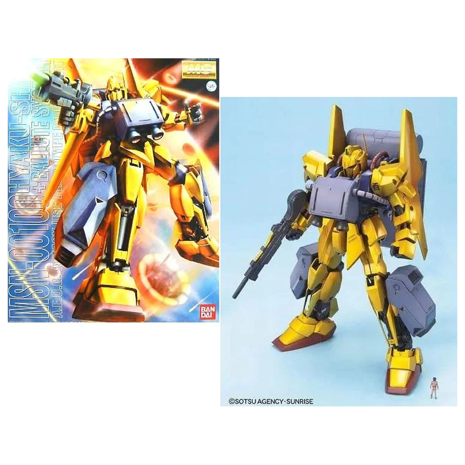 Kit modelism Gundam MG 1/100 Hyakushiki + Ballute System poza produsului