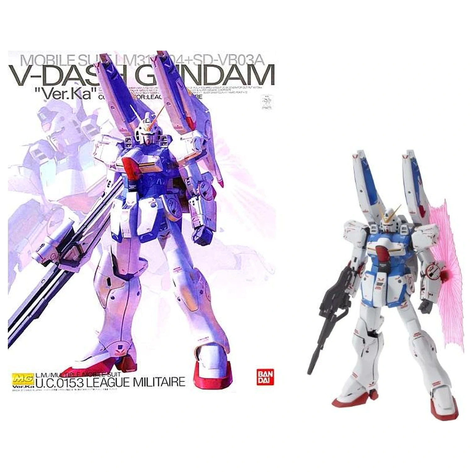 GUNDAM MG 1/100 V-Dash Gundam Ver. Ka trusa model poza produsului