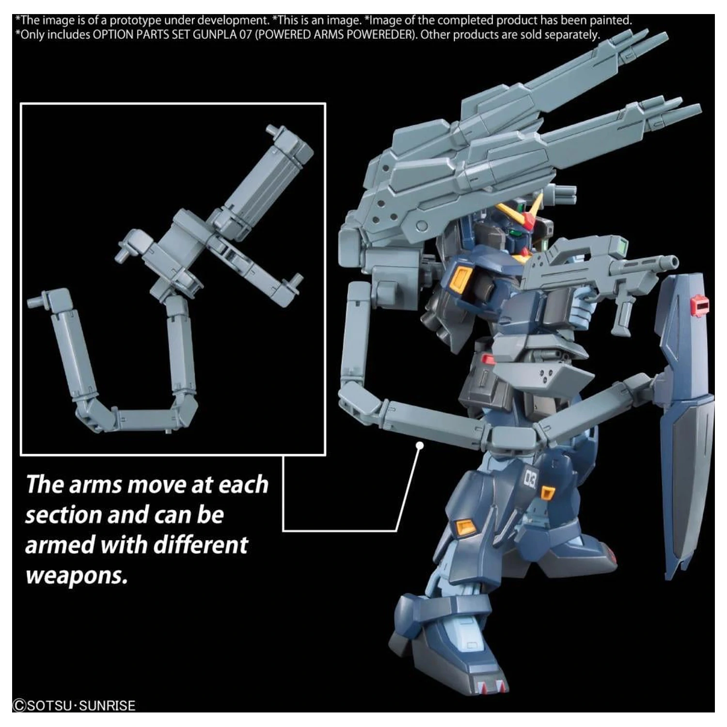 Set piese opționale Gundam Gunpla 07 (Powered Arms Powereder) Kit de model poza produsului