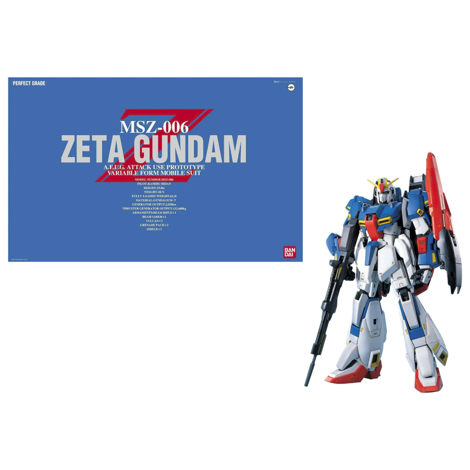 GUNDAM Kit de Model Perfect Grade Zeta MSZ-006 1/60 poza produsului