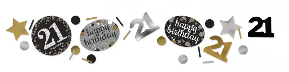 Happy Birthday Gold 21 Confetti poza produsului
