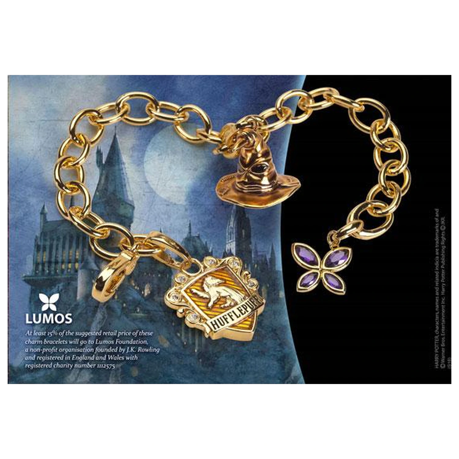 Bratara cu talismane Harry Potter Lumos Hufflepuff poza produsului