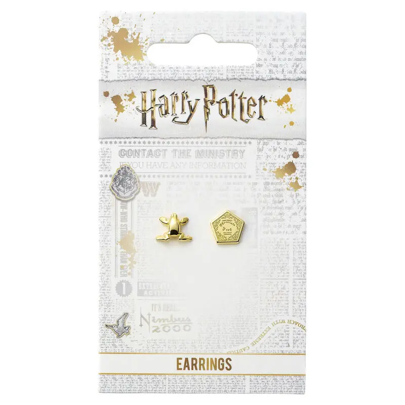 Harry Potter Chocolate Frog cercei tip stud placați cu aur poza produsului