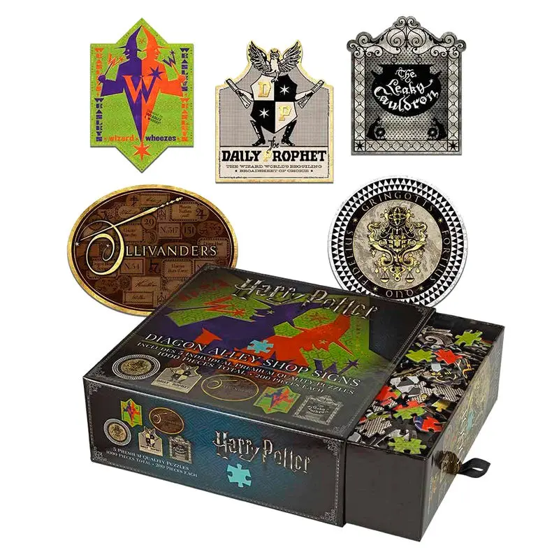 Harry Potter Diagon Alley Shop Signs puzzle 200 piese poza produsului