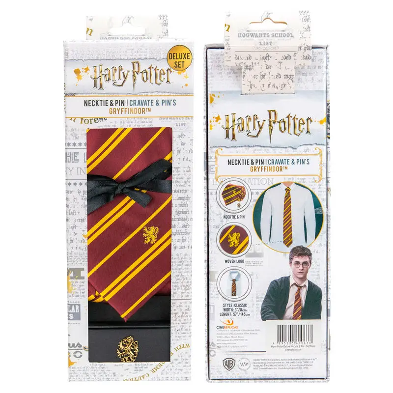 Harry Potter Cravată & Metal Pin Set Deluxe Cutie Gryffindor poza produsului