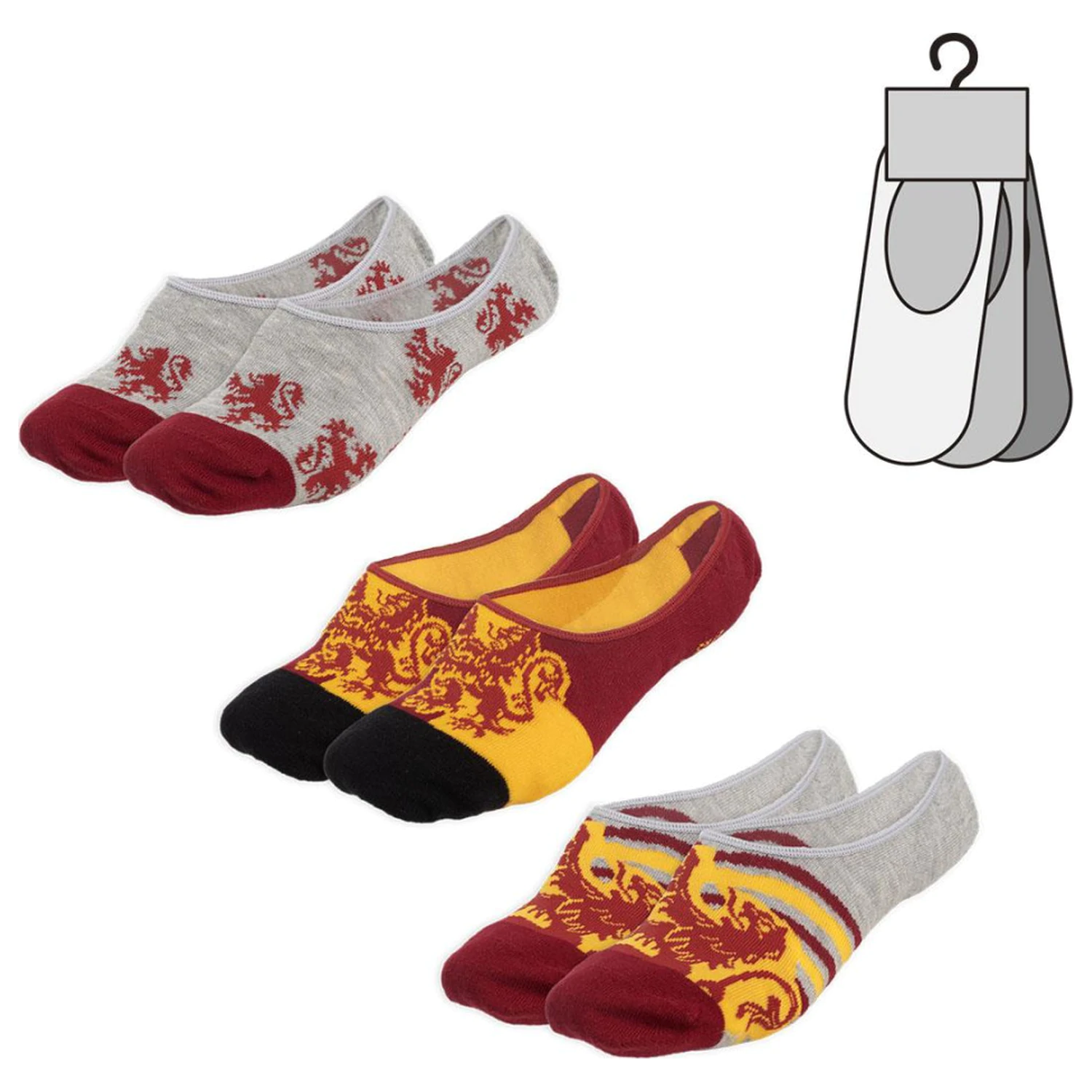 Harry Potter Gryffindor Adult Secret Sosete Pachet 36/40 poza produsului