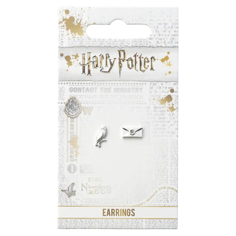 Cercei stud placați cu argint Harry Potter Hedwig and Letter poza produsului