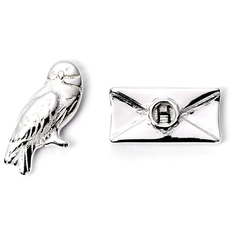 Cercei stud placați cu argint Harry Potter Hedwig and Letter poza produsului