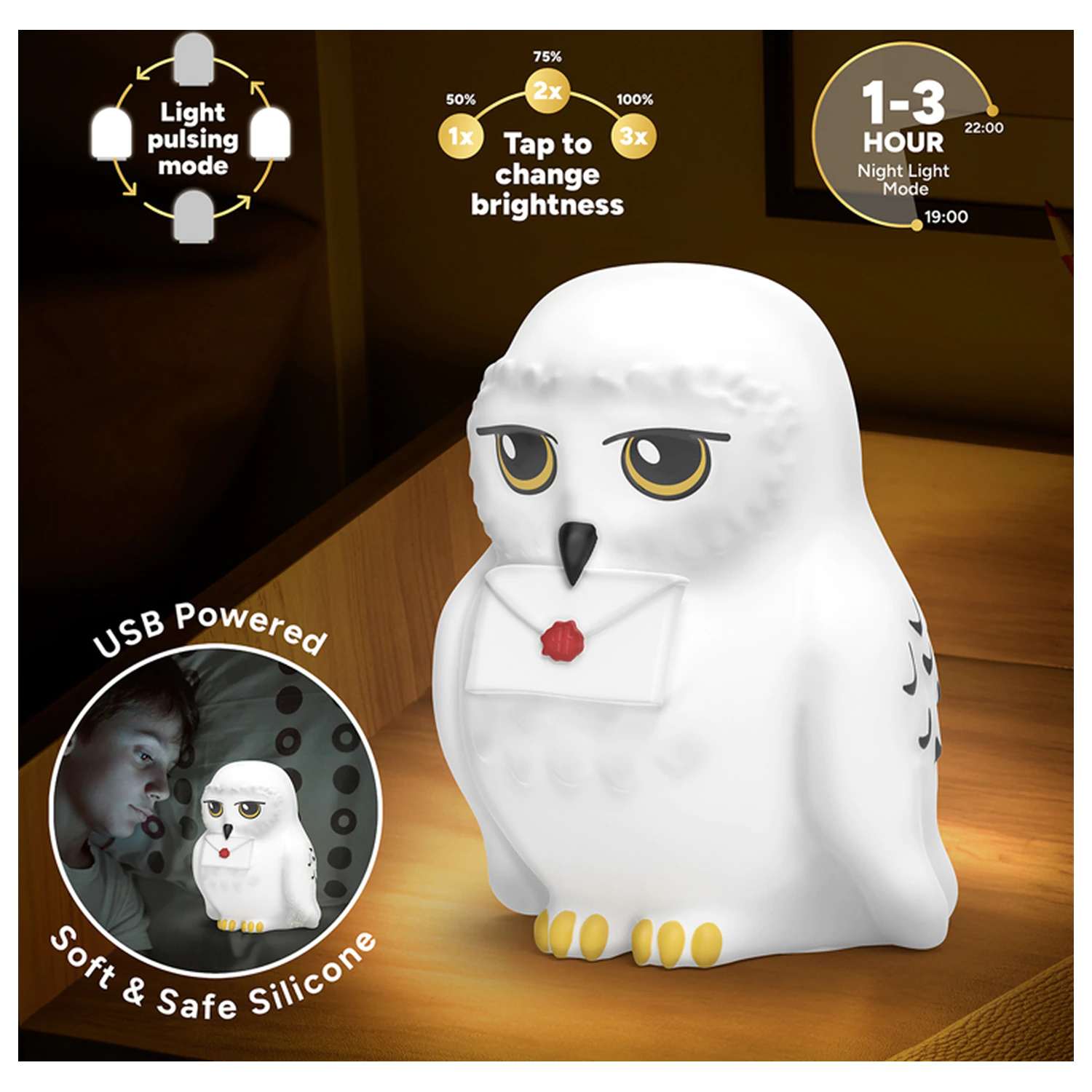 Harry Potter Hedwig 'SquishyGlo' Lampa Decorativa Reincarcabila poza produsului