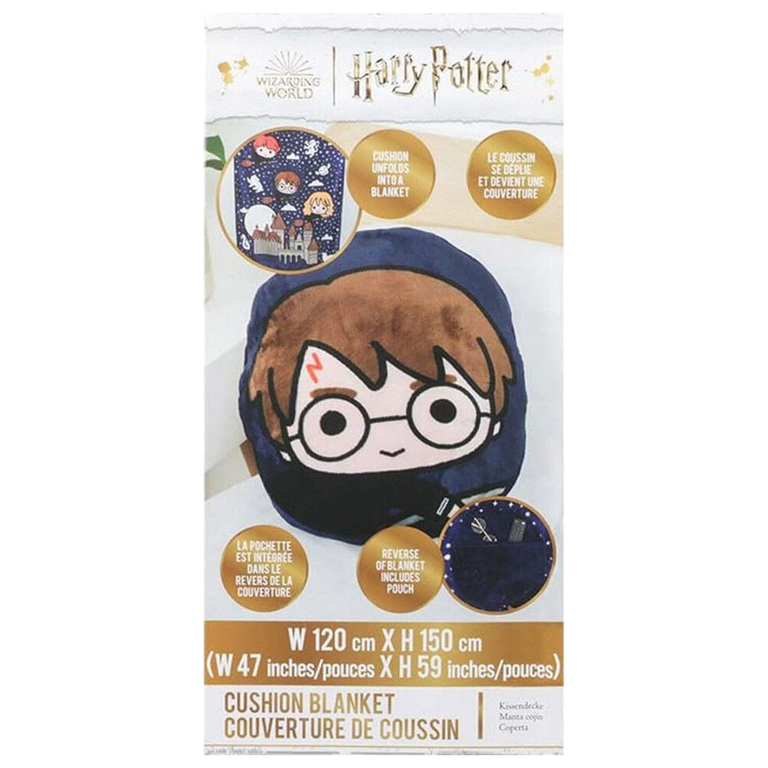 Harry Potter Hogwarts pătura și perna 2 în 1 poza produsului