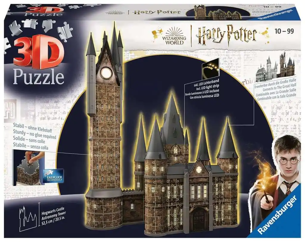 Harry Potter 3D Puzzle Hogwarts Castle: Astronomy Tower - Night Edition (540 Piese) poza produsului