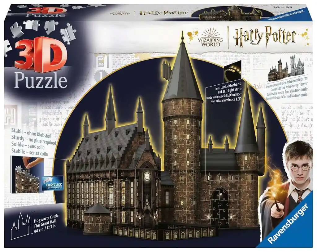 Harry Potter 3D Puzzle Hogwarts Castle: Great Hall - Night Edition (643 Bucăți) poza produsului