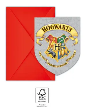 Harry Potter Hogwarts Houses Party Invitation 6 bucati FSC poza produsului