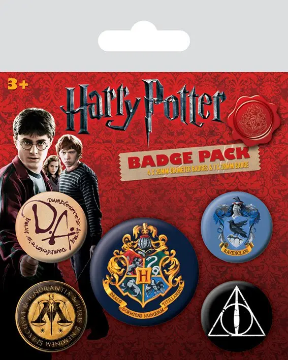 Set de 5 insigne cu ac Harry Potter Hogwarts poza produsului