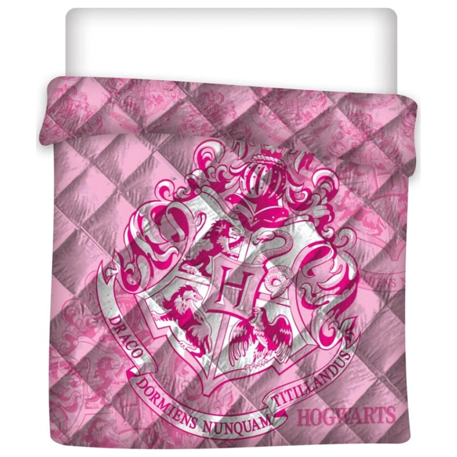 Harry Potter Hogwarts Cuvertura de pat matlasata roz poza produsului