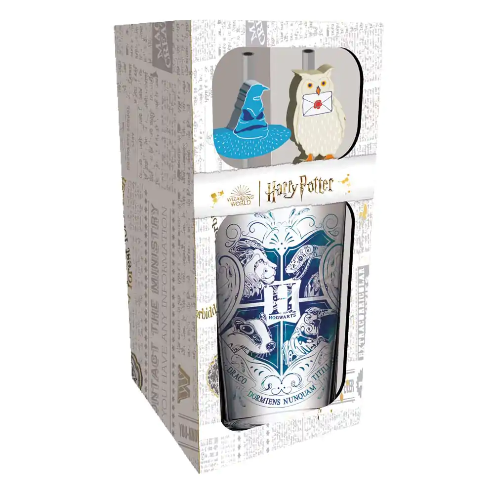 Pahar Harry Potter cu pai Hogwarts 485 ml poza produsului