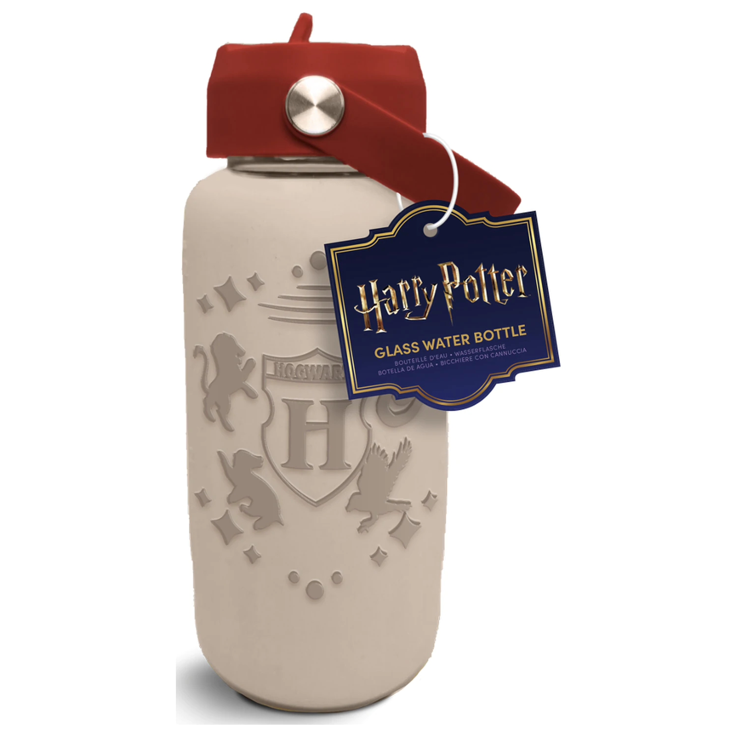Harry Potter Hogwarts Sticla de apa din sticla cu manson din silicon 800ml poza produsului