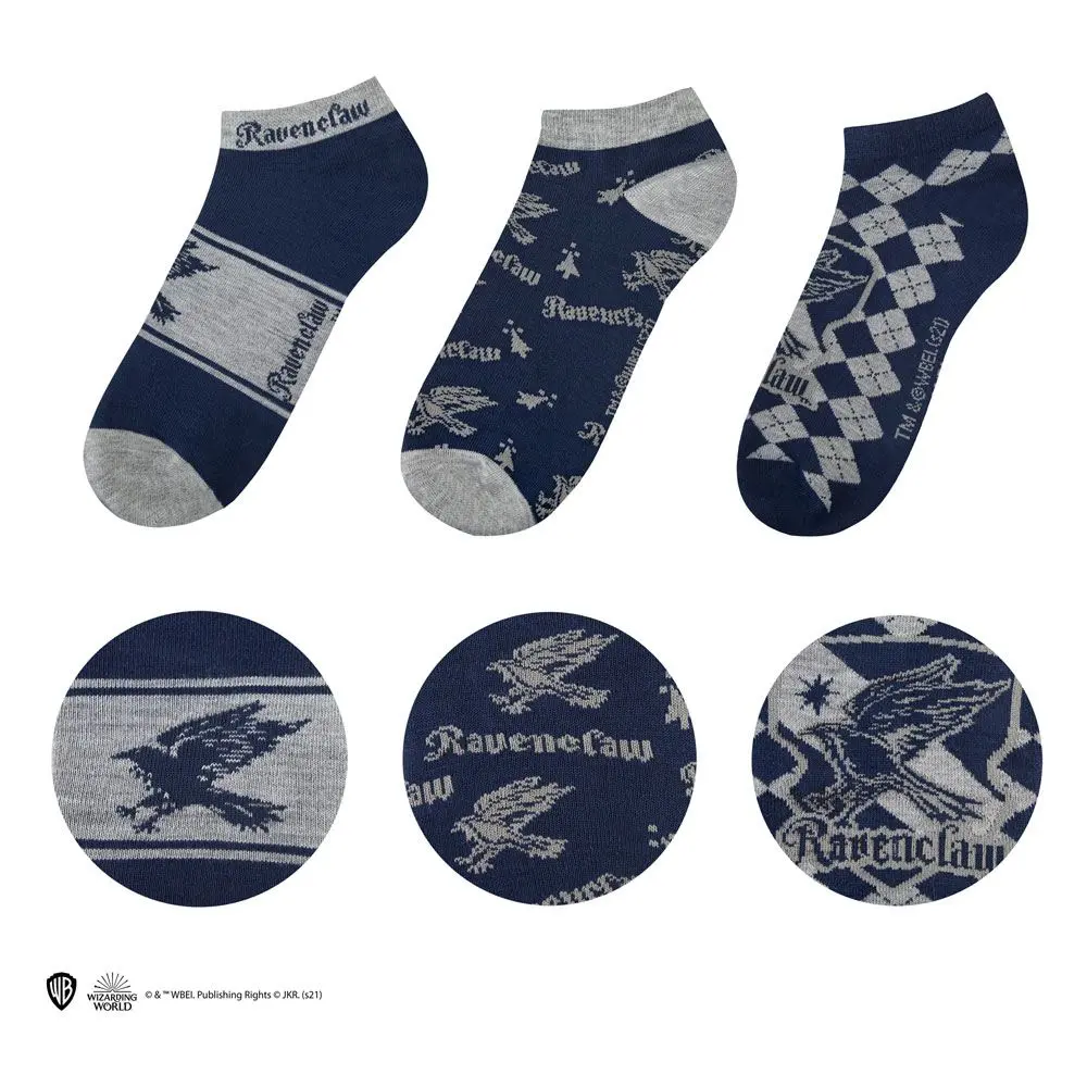 Șosete până la gleznă Harry Potter Set de 3 Ravenclaw poza produsului