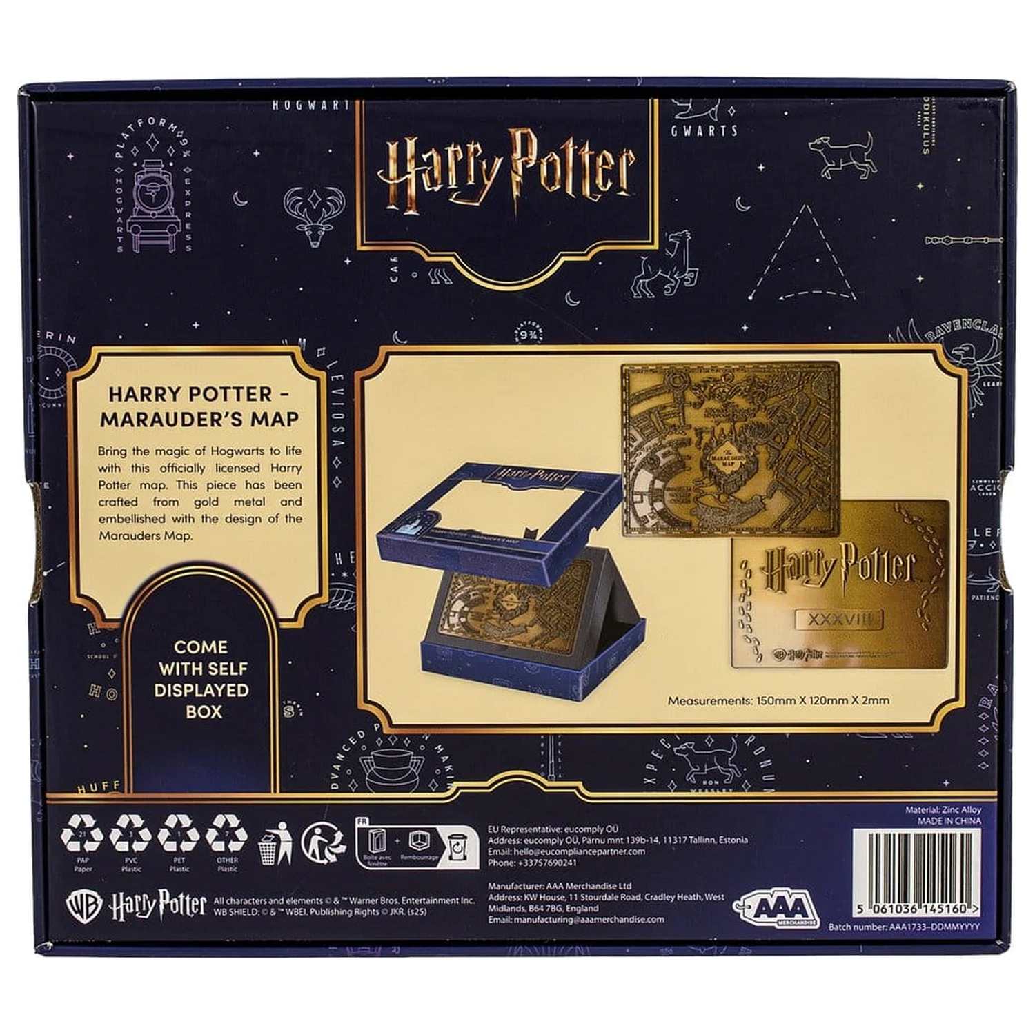 Harry Potter Replica Marauder's Map Hartă Metalică 15 cm poza produsului