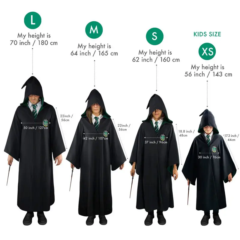 Harry Potter Robă Vrăjitor Mantie Slytherin poza produsului