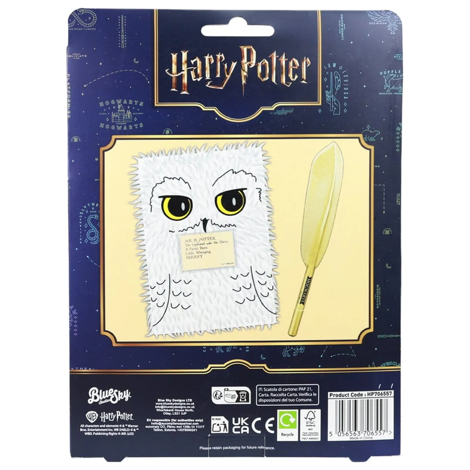 Harry Potter Set Notebook de pluș cu pix Hedwig Magical Locations poza produsului